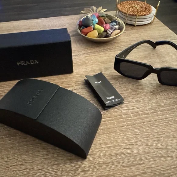 Prada Black Oversized Rectangular Sunglasses - Picture 10 of 16